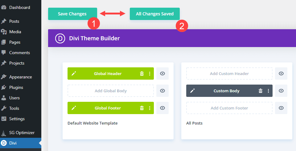 divi search field save changes