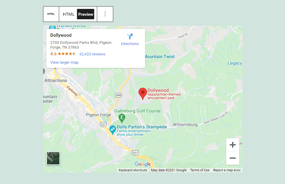 Custom HTML Block HTML and Preview