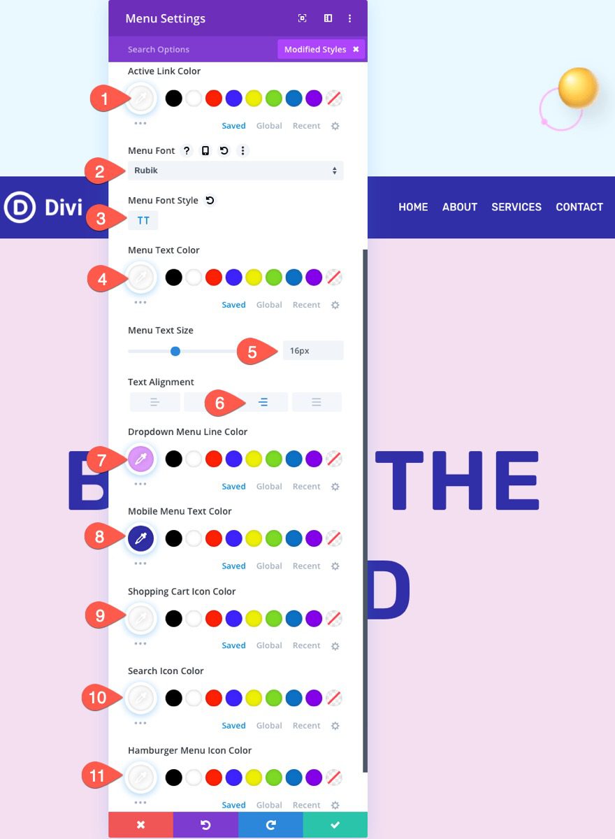 divi sticky navigation bar from bottom to top