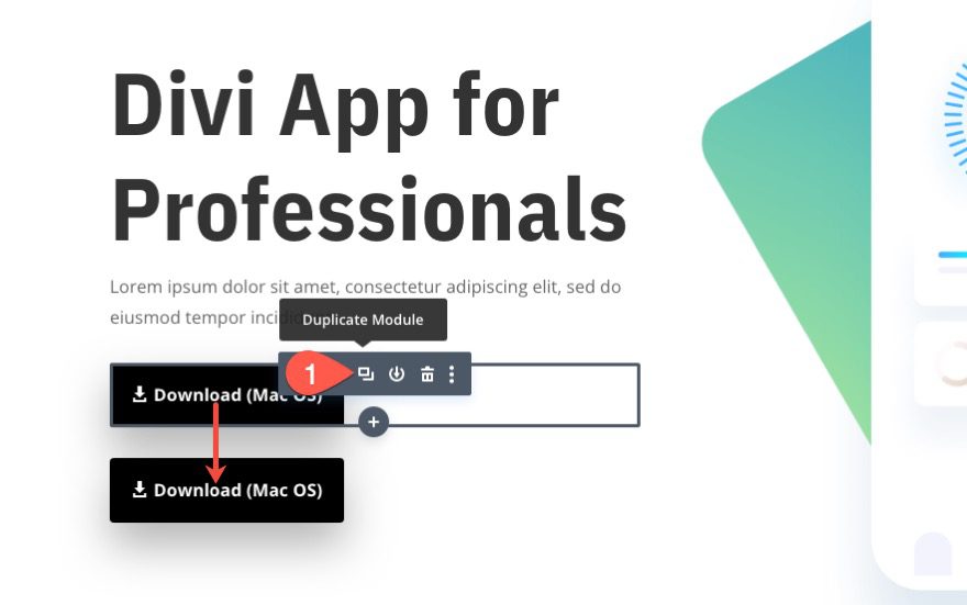 display download buttons for respective operating systems in divi