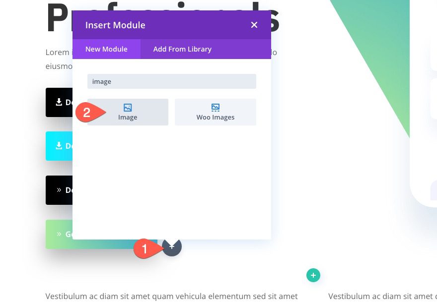 display download buttons for respective operating systems in divi
