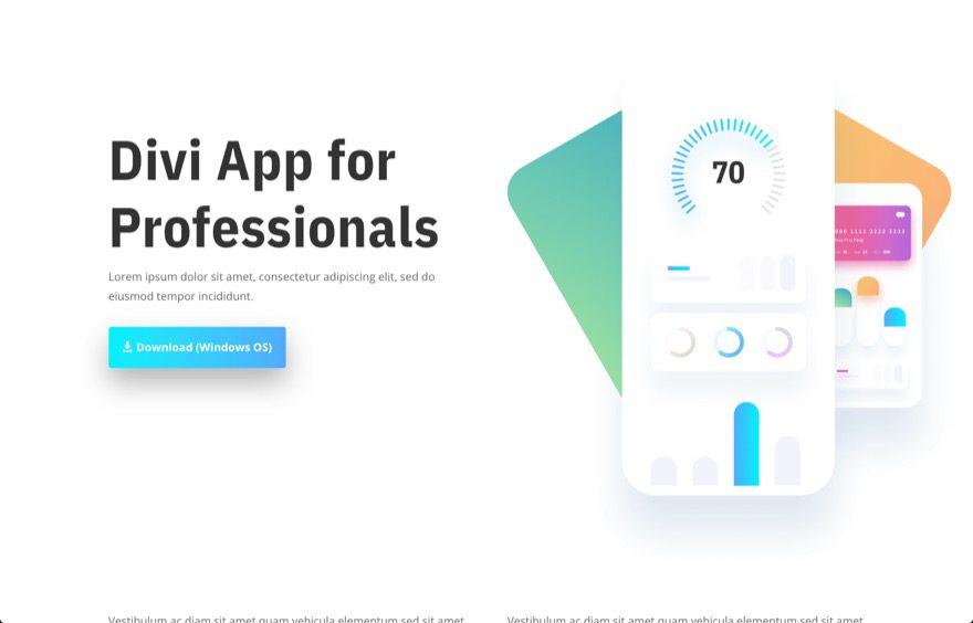 display download buttons for respective operating systems in divi