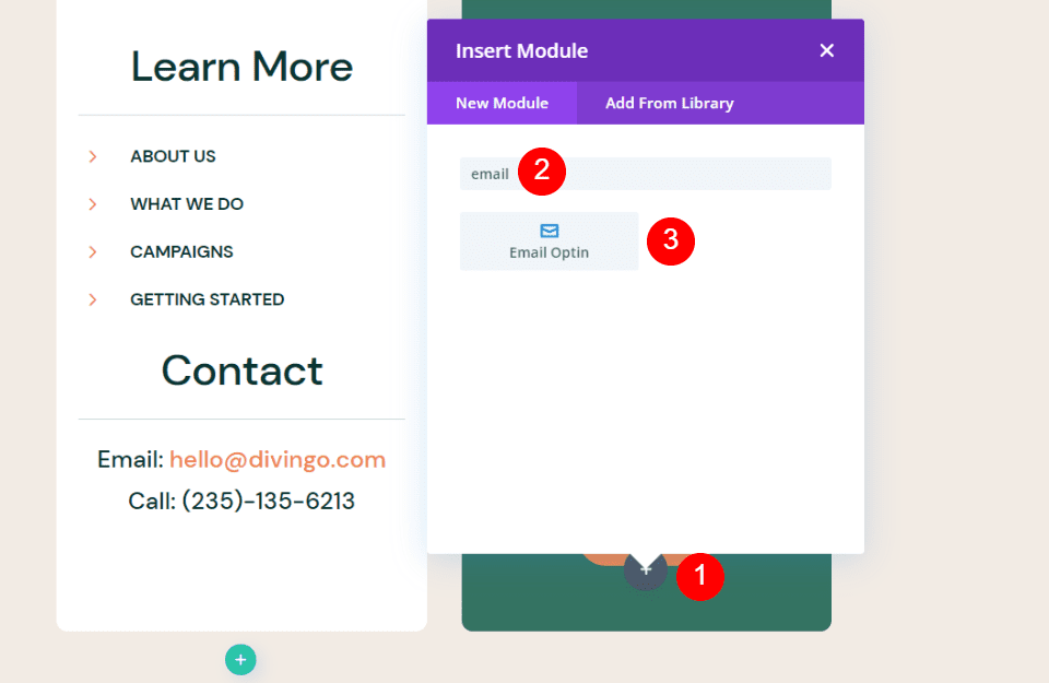 Add Email Optin to Divi Footer with a Divi Module