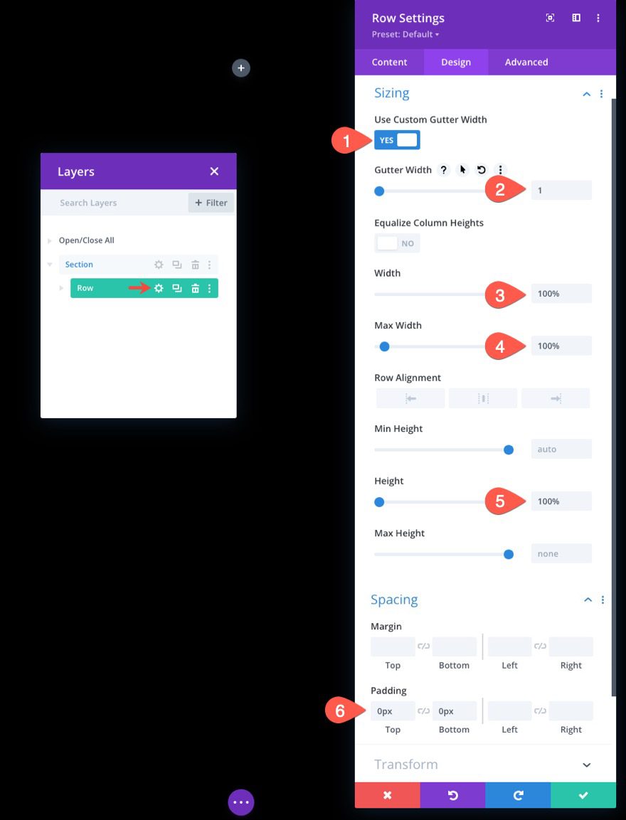 divi scroll animated icons section background