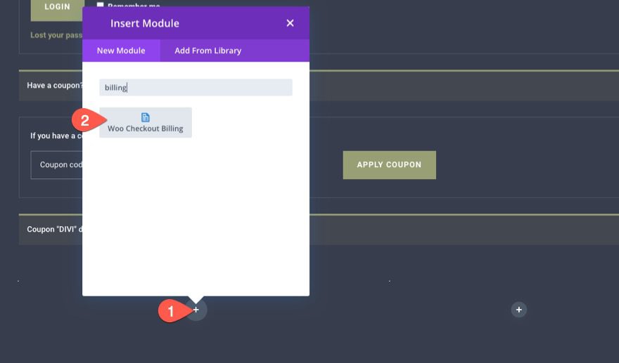 woocommerce checkout page template for Divi