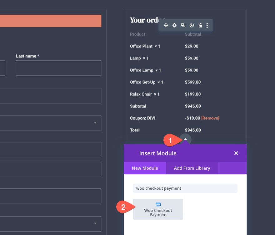 woocommerce checkout page template for Divi