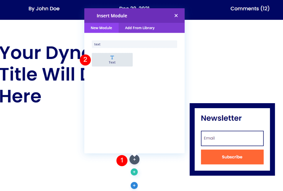 Add a Dynamic Fullwidth Image with a Text Module