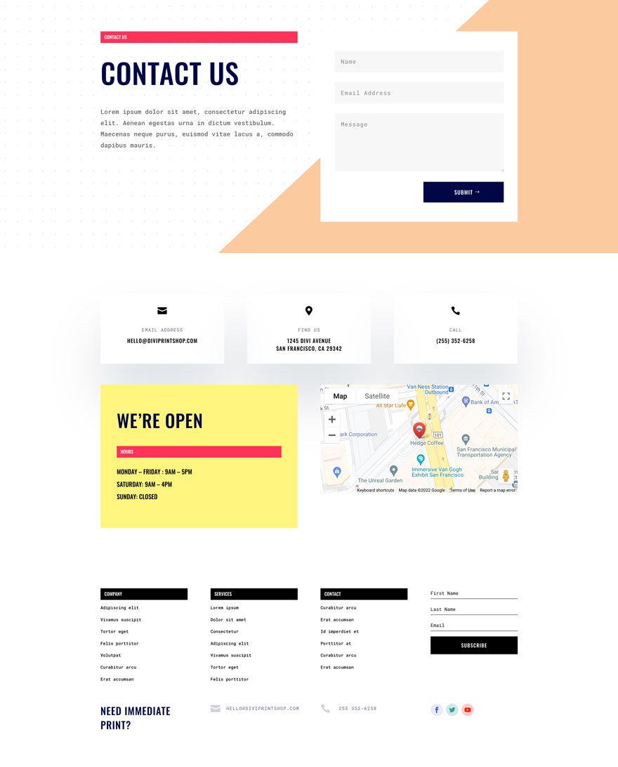 print shop layout pack for divi