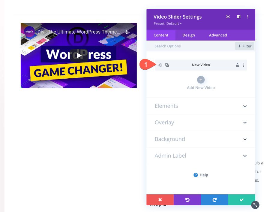 divi sticky video slider