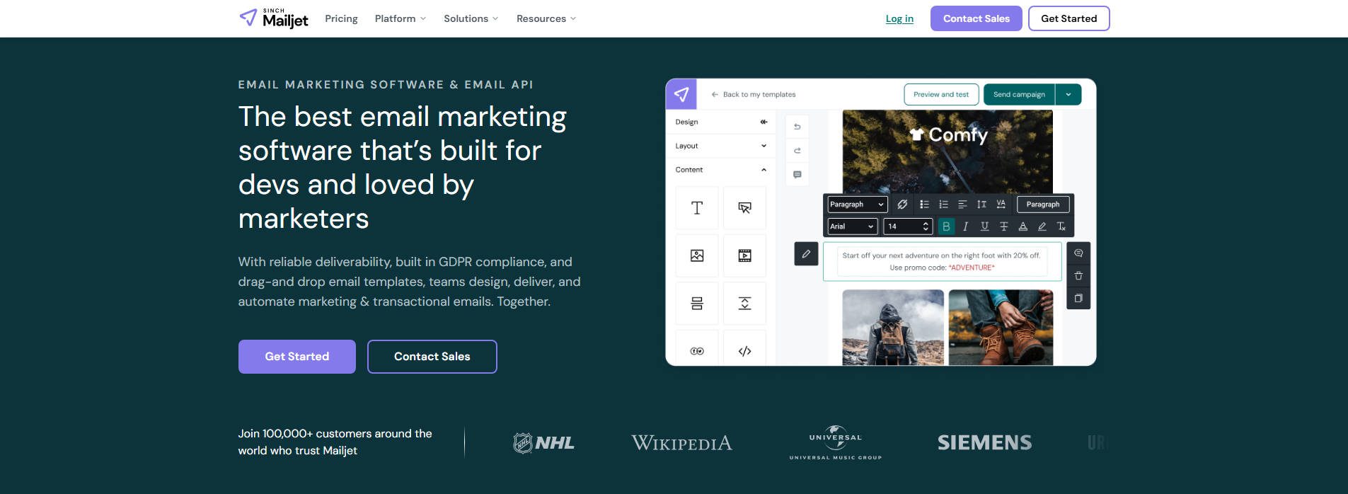 Mailjet Homepage - Jan 2026
