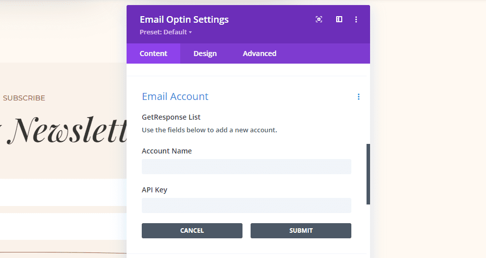 Setting up an Email Account