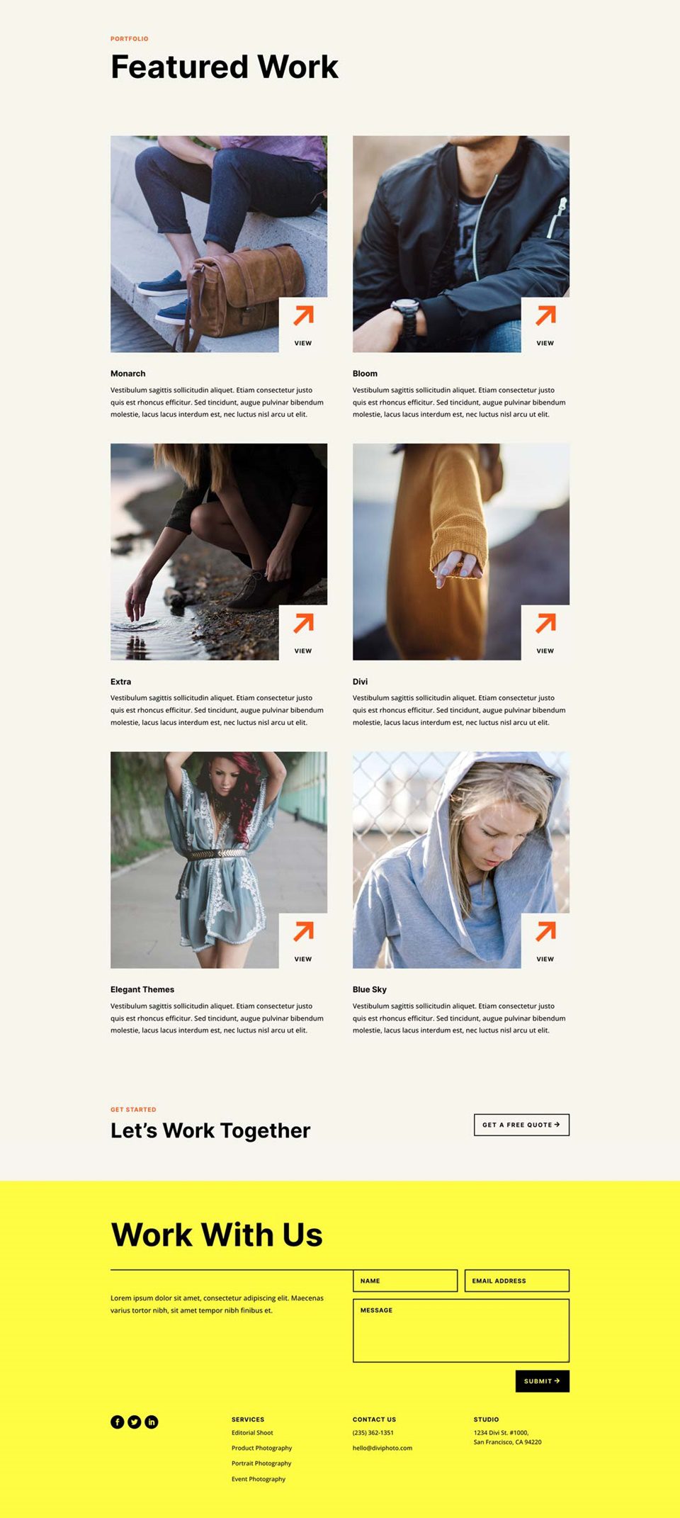 photography studio website