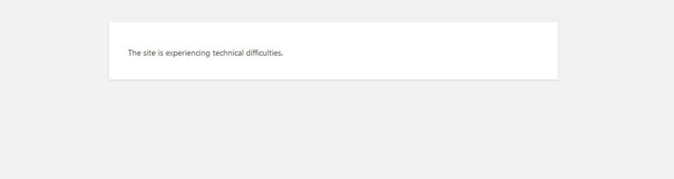 WordPress white screen - technical difficulties