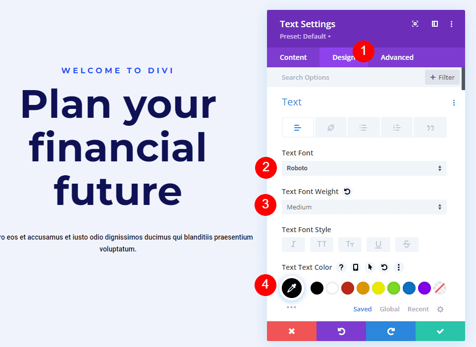 Third Text Module Settings