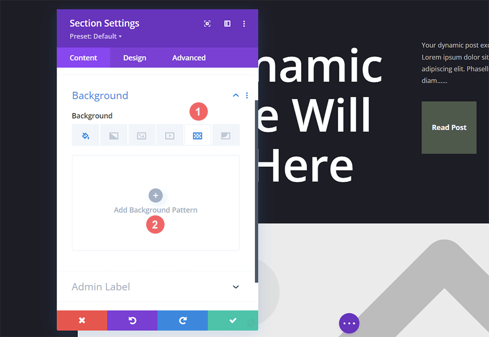 Selecting Background Pattern choices for a corporate blog header design