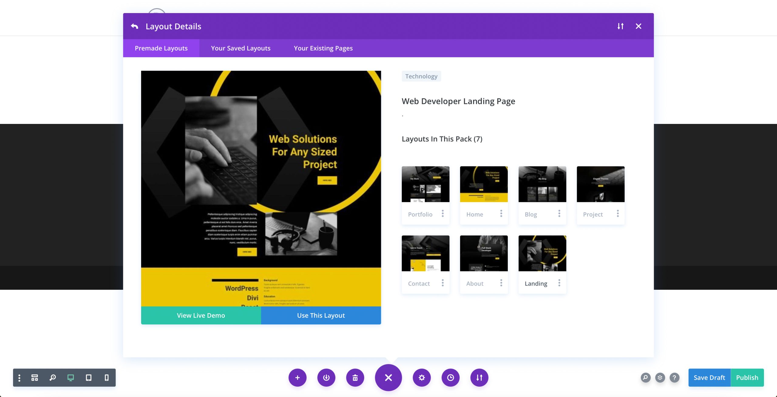 Web Developer Layout Pack for Divi