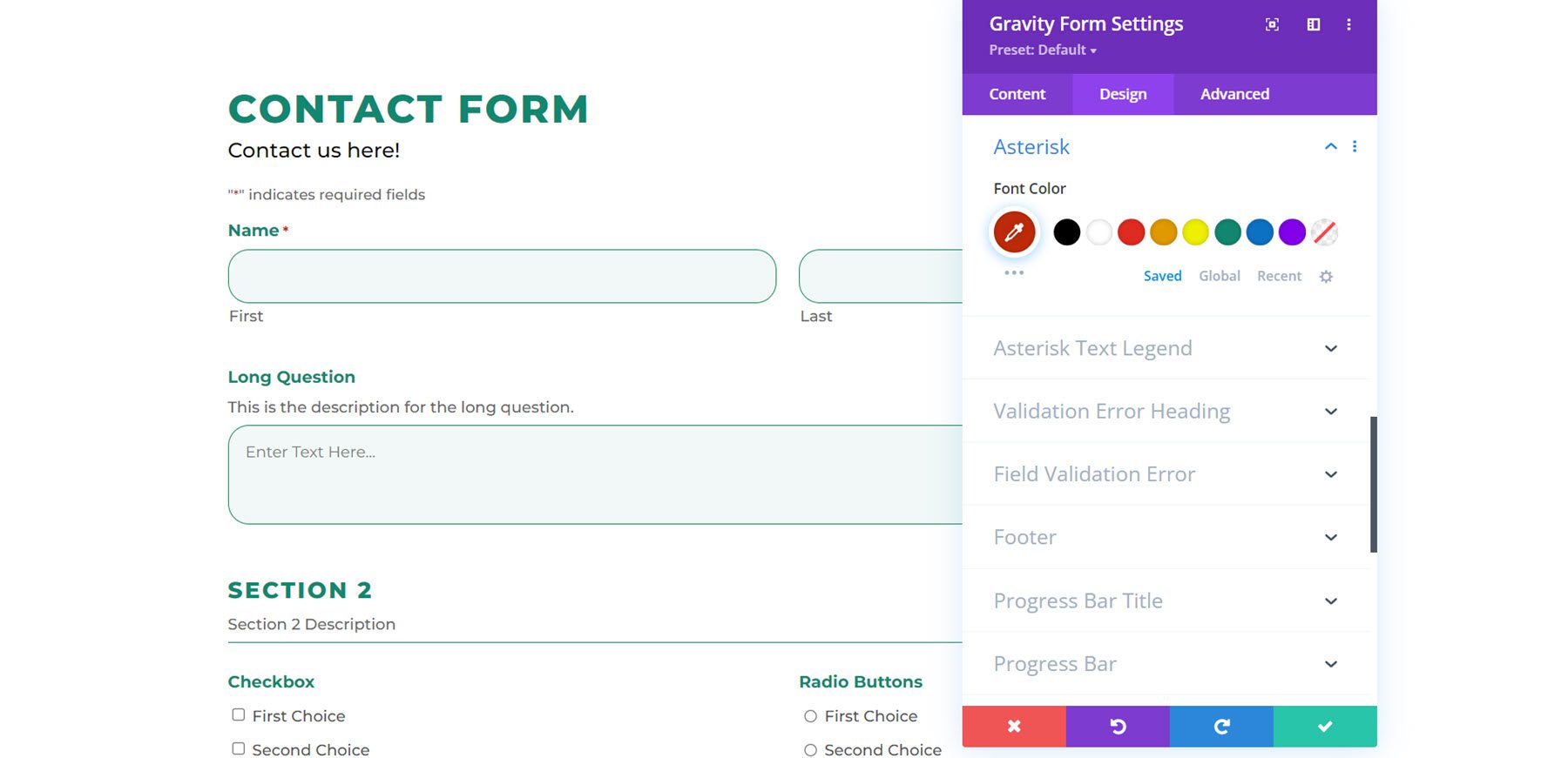 Divi Plugin Highlight Divi Gravity Forms Asterisk