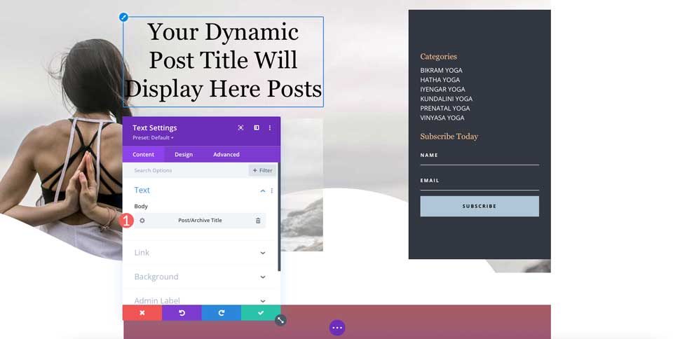 Category Page Template for Divi's Online Yoga Layout Pack