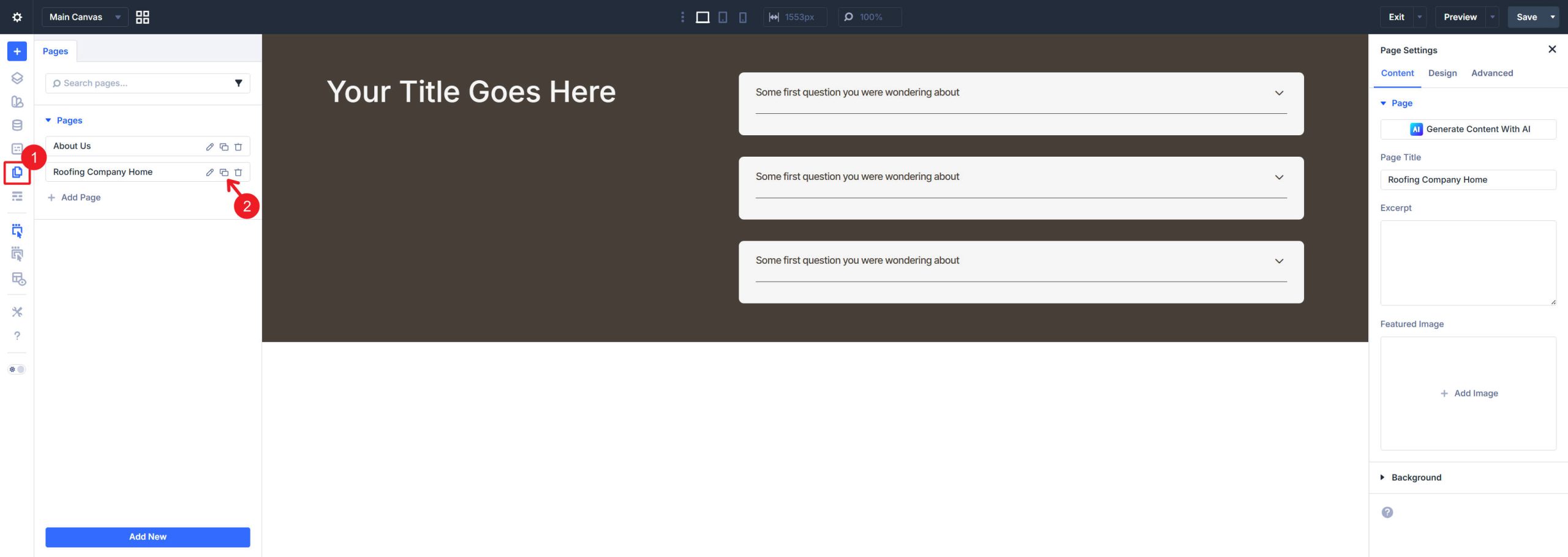 Duplicating a Page with Divi 5s Page Manager