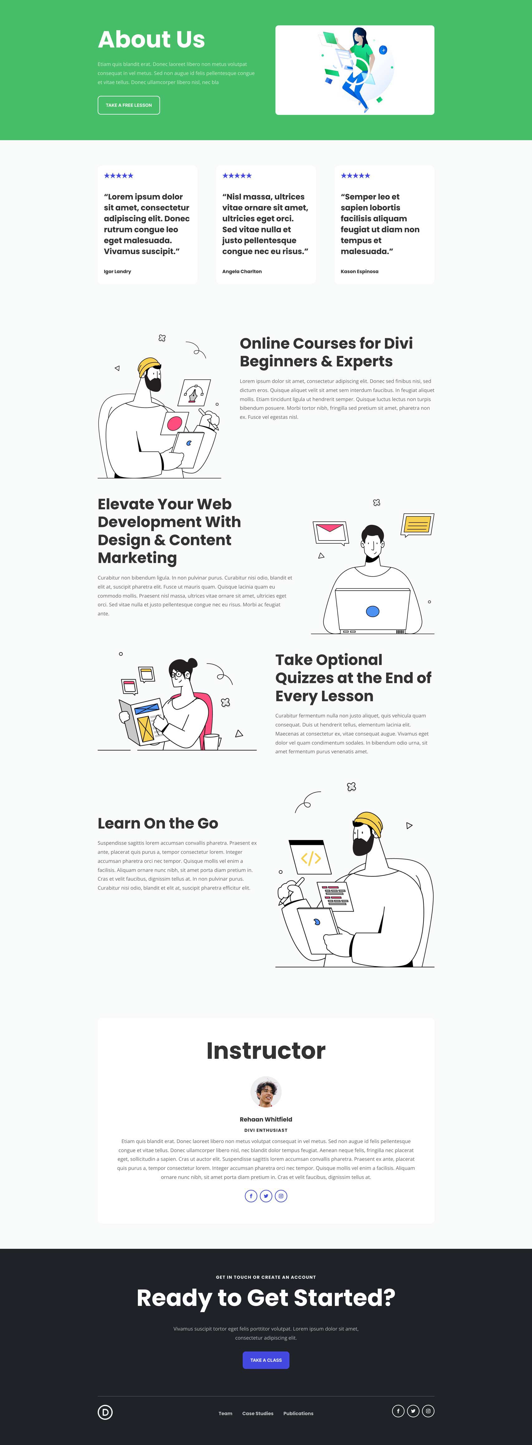 Learning Management System Layout Pack for Divi