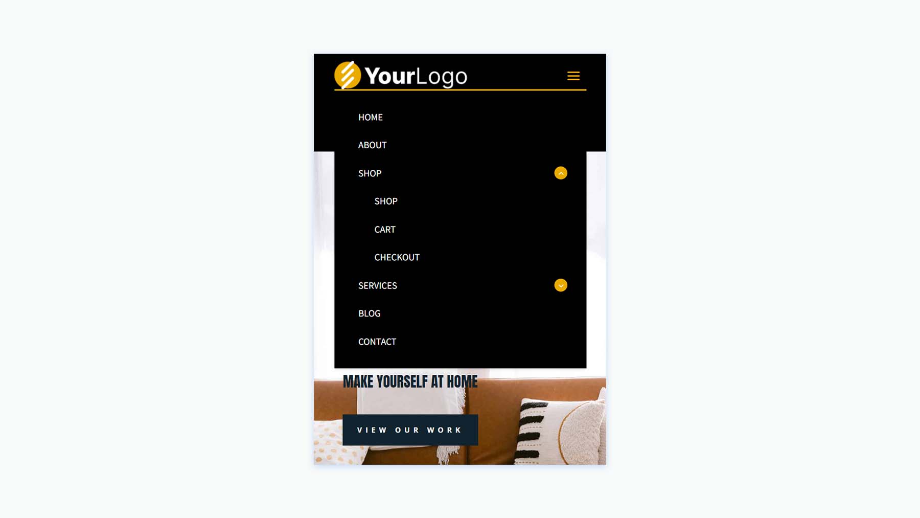 Advanced Header v1 - Mobile View
