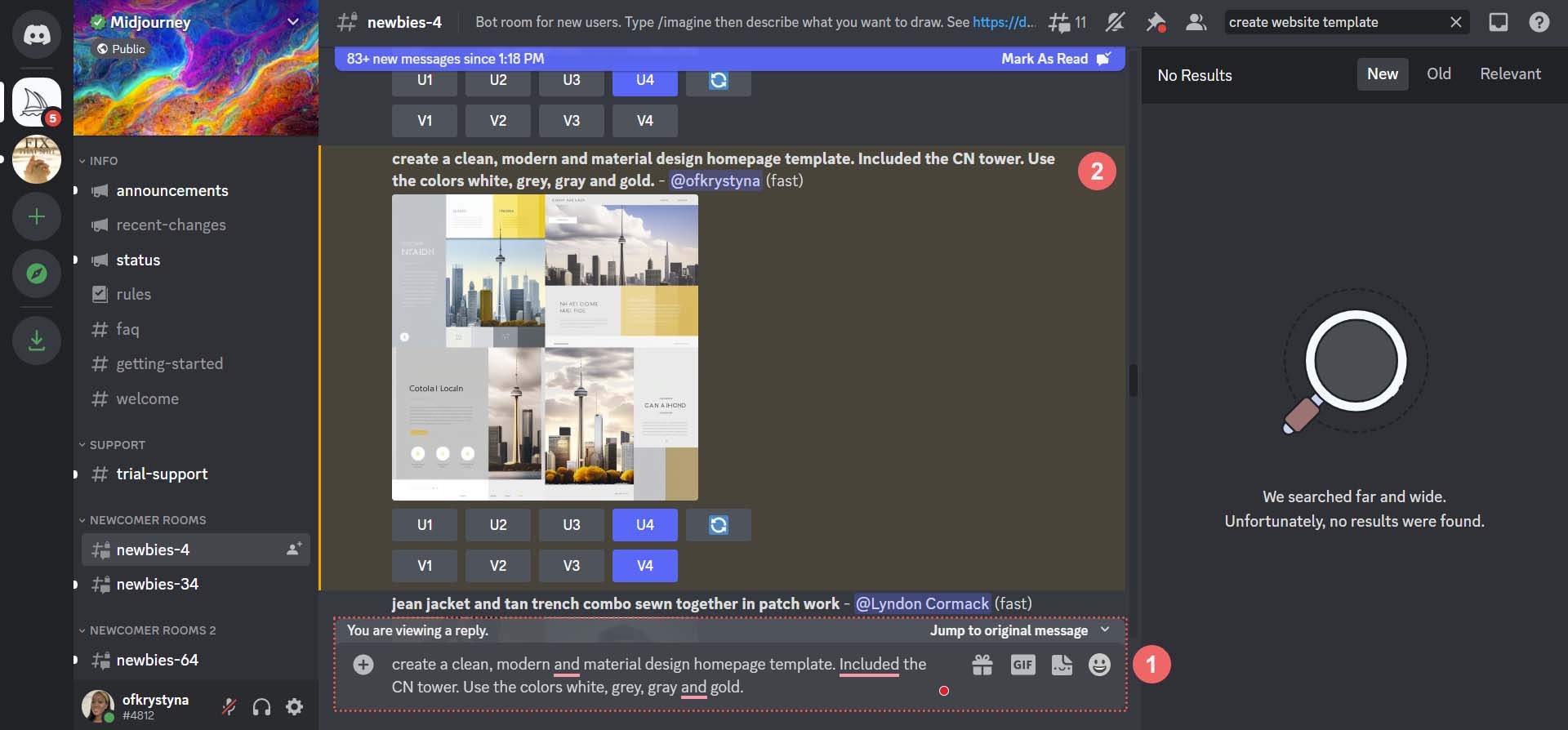 Begin your search in MidJourney