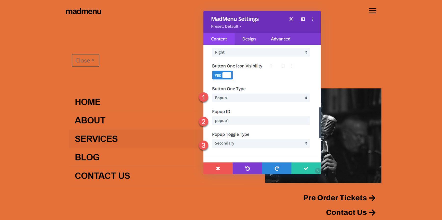 Divi MadMenu Tutorial Button Type