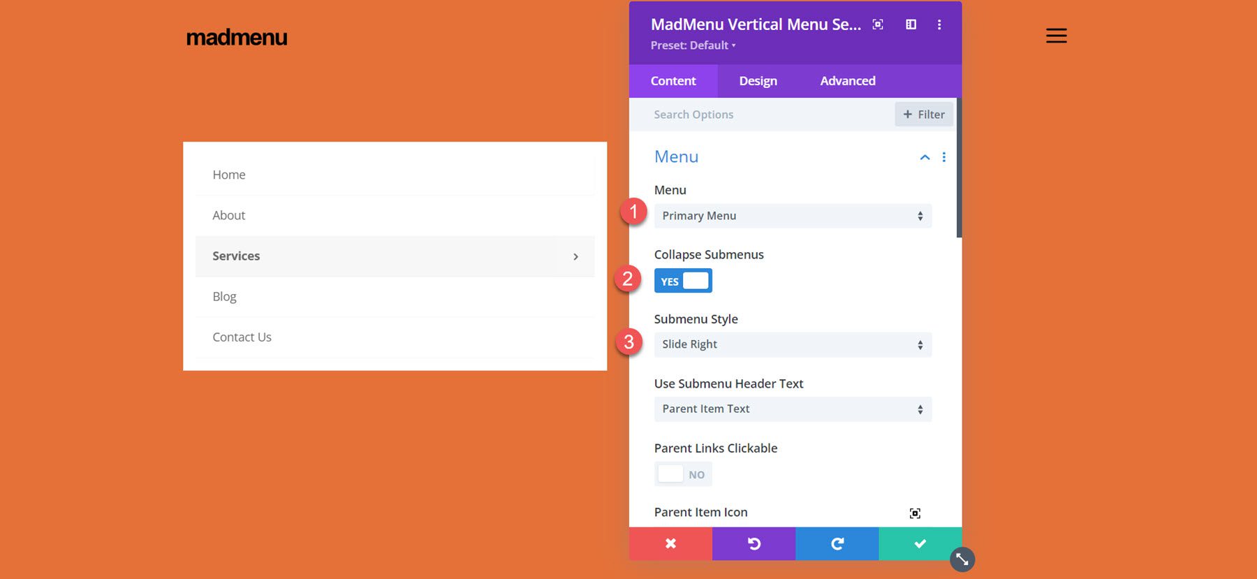 Divi MadMenu Tutorial Menu