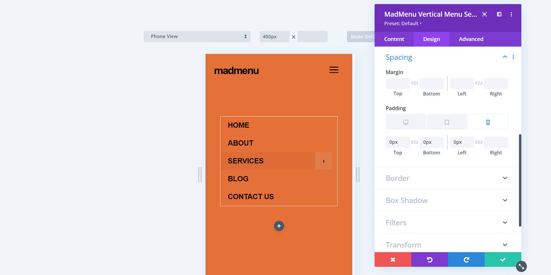 Divi MadMenu Tutorial Mobile Padding