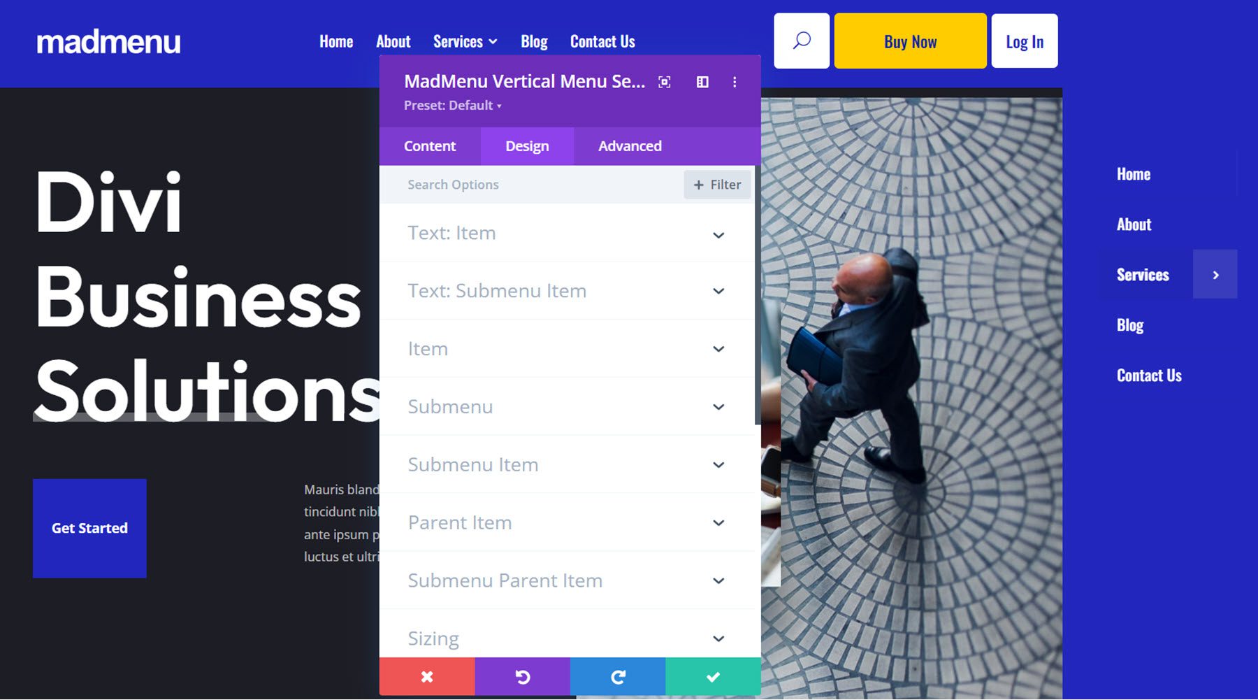 Divi MadMenu Design Options