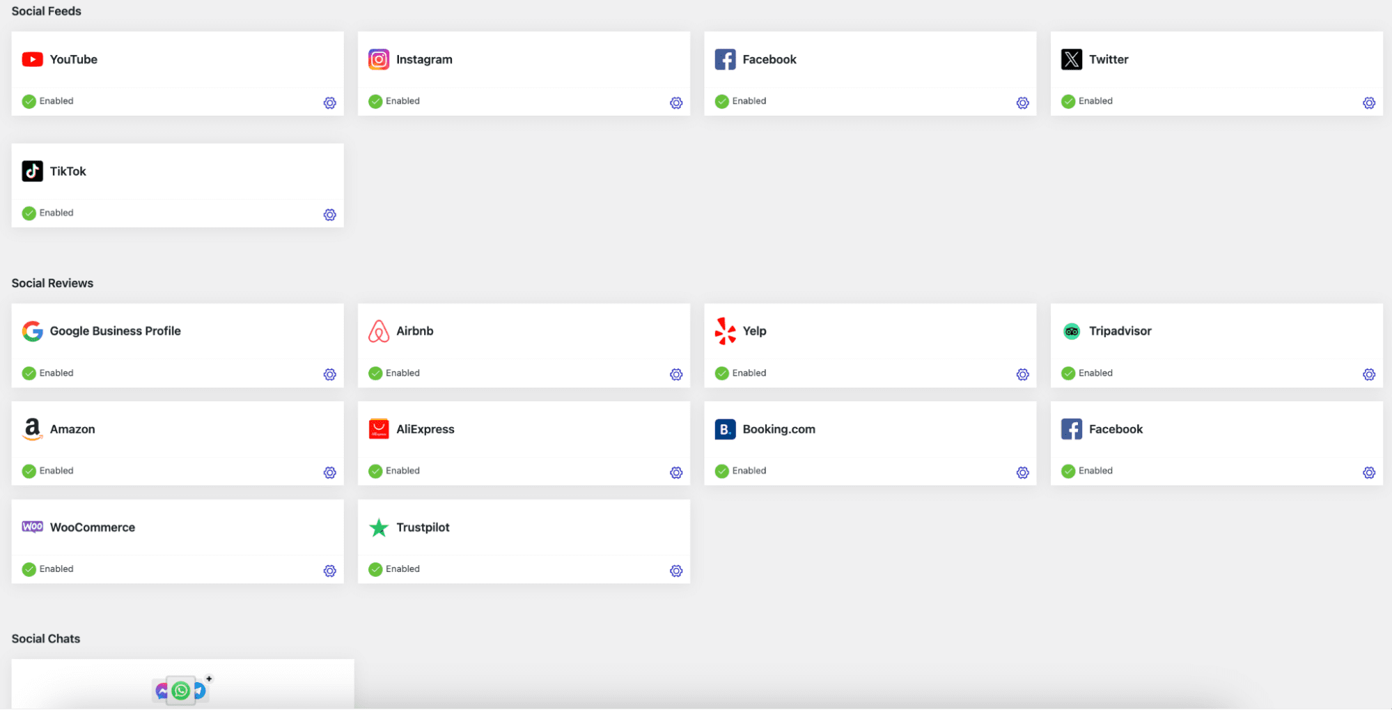 WP Social Ninja Supported Feeds