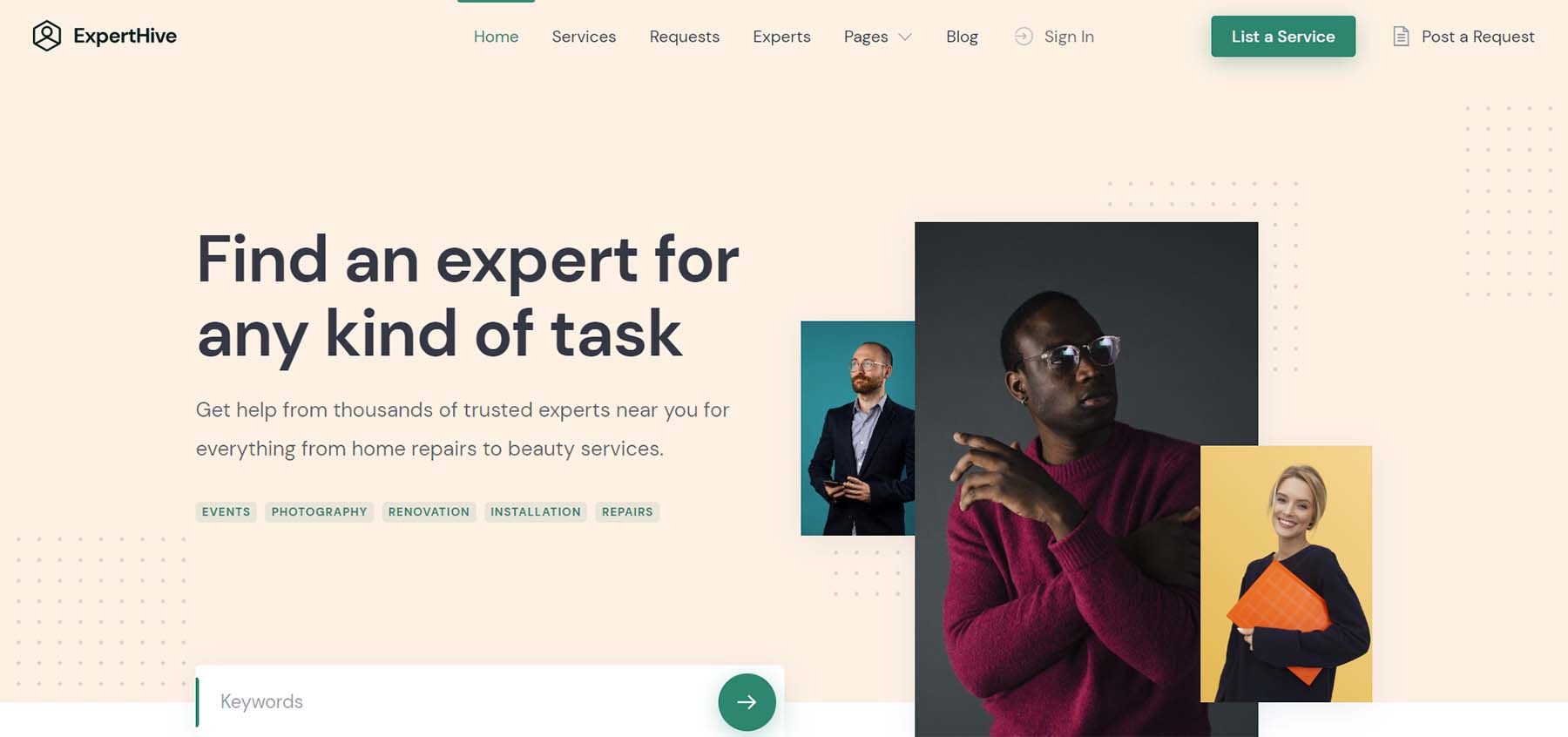 ExpertHive, a WordPress Directory theme