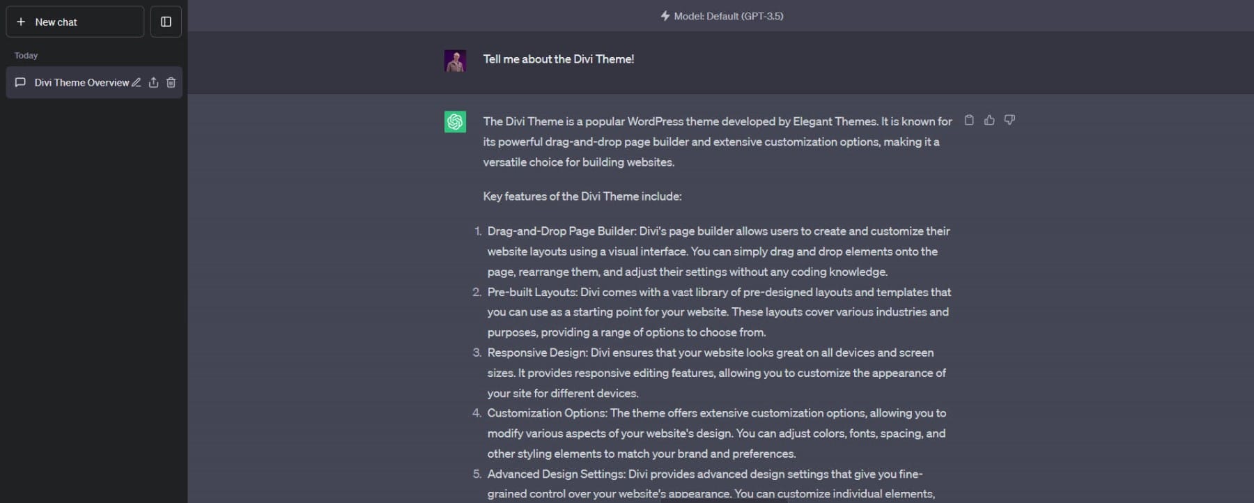 ChatGPT UI Screenshot