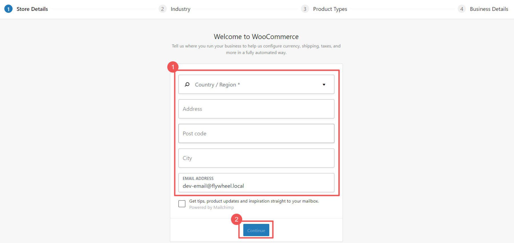 WooCommerce personal details