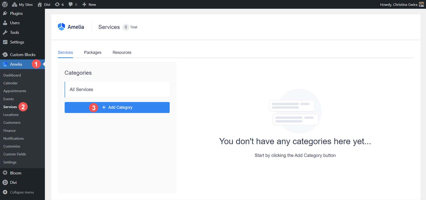 Create your first service category
