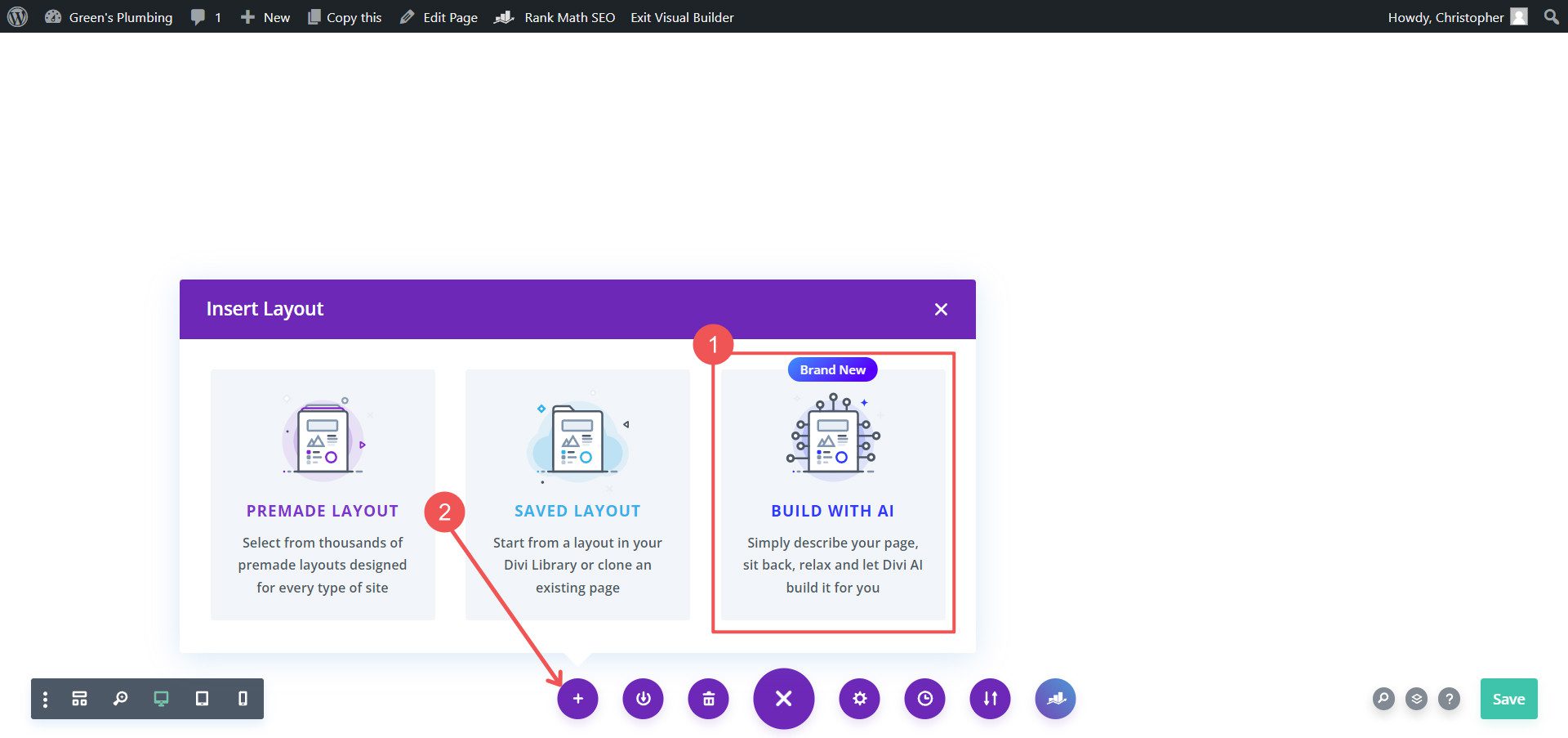 Create a Landing Page with AI - Page Steps 1-2