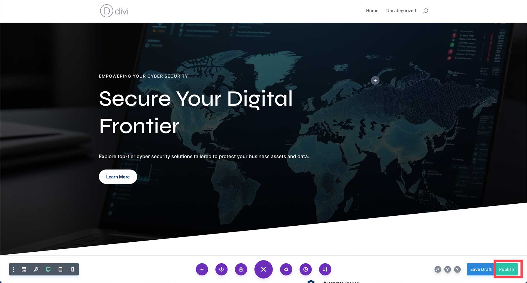 publish Divi page