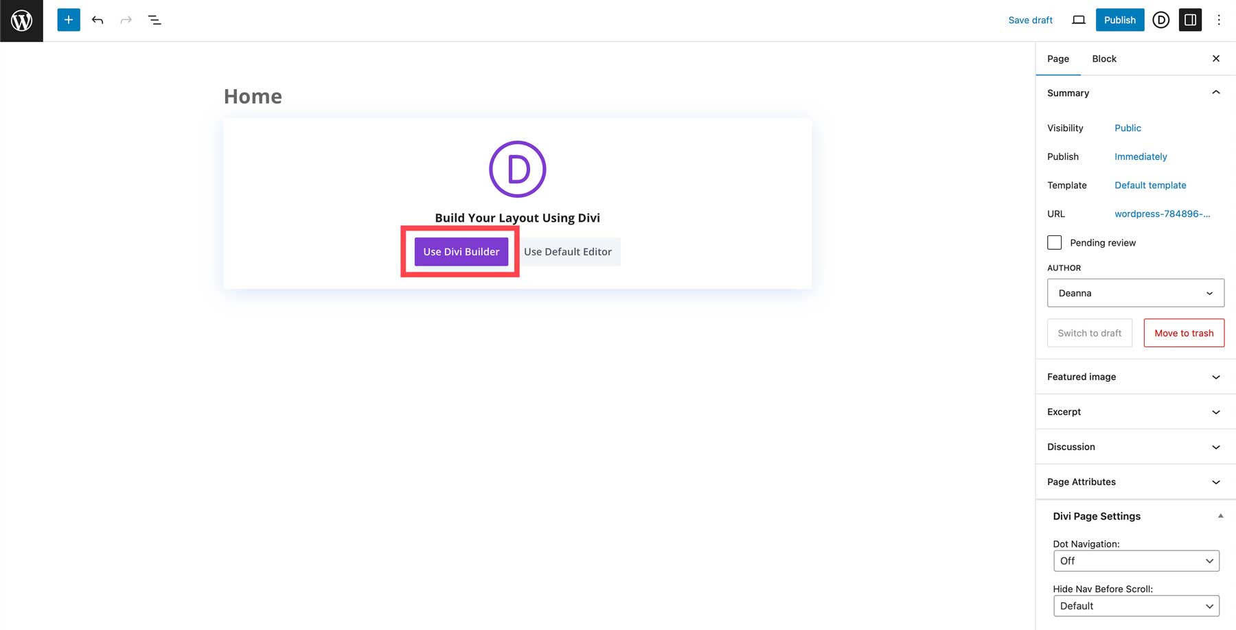 use Divi builder