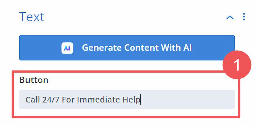Create a Landing Page with AI - Page Steps 11 - Button Text