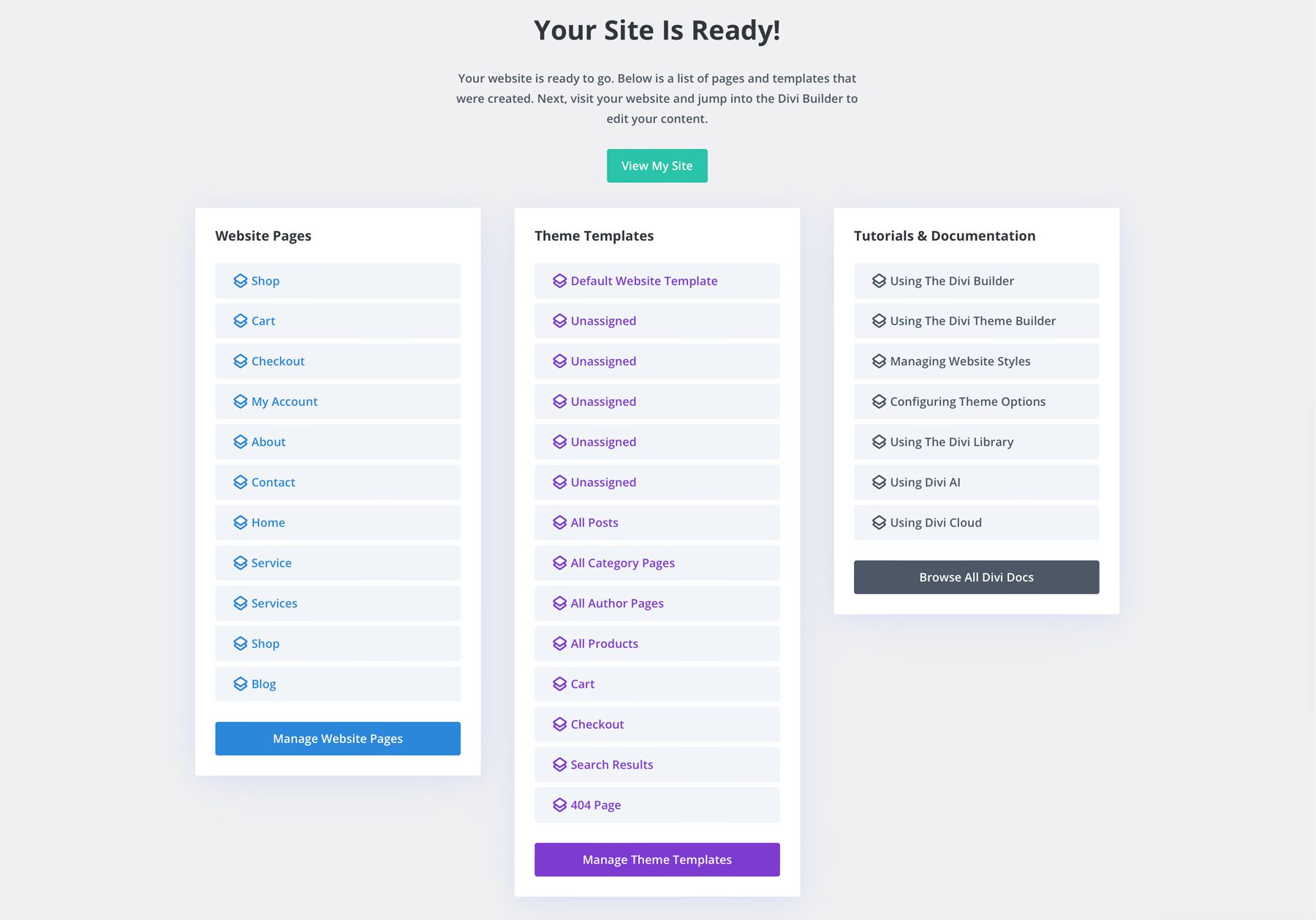 Divi Quick Sites