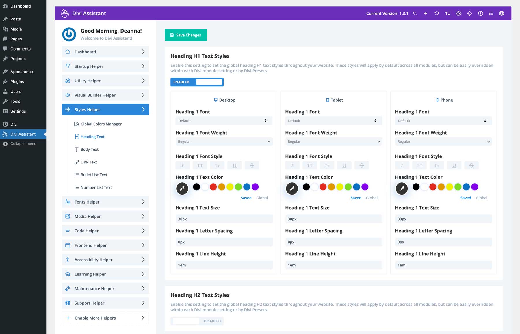 Divi Assistant Style Helper