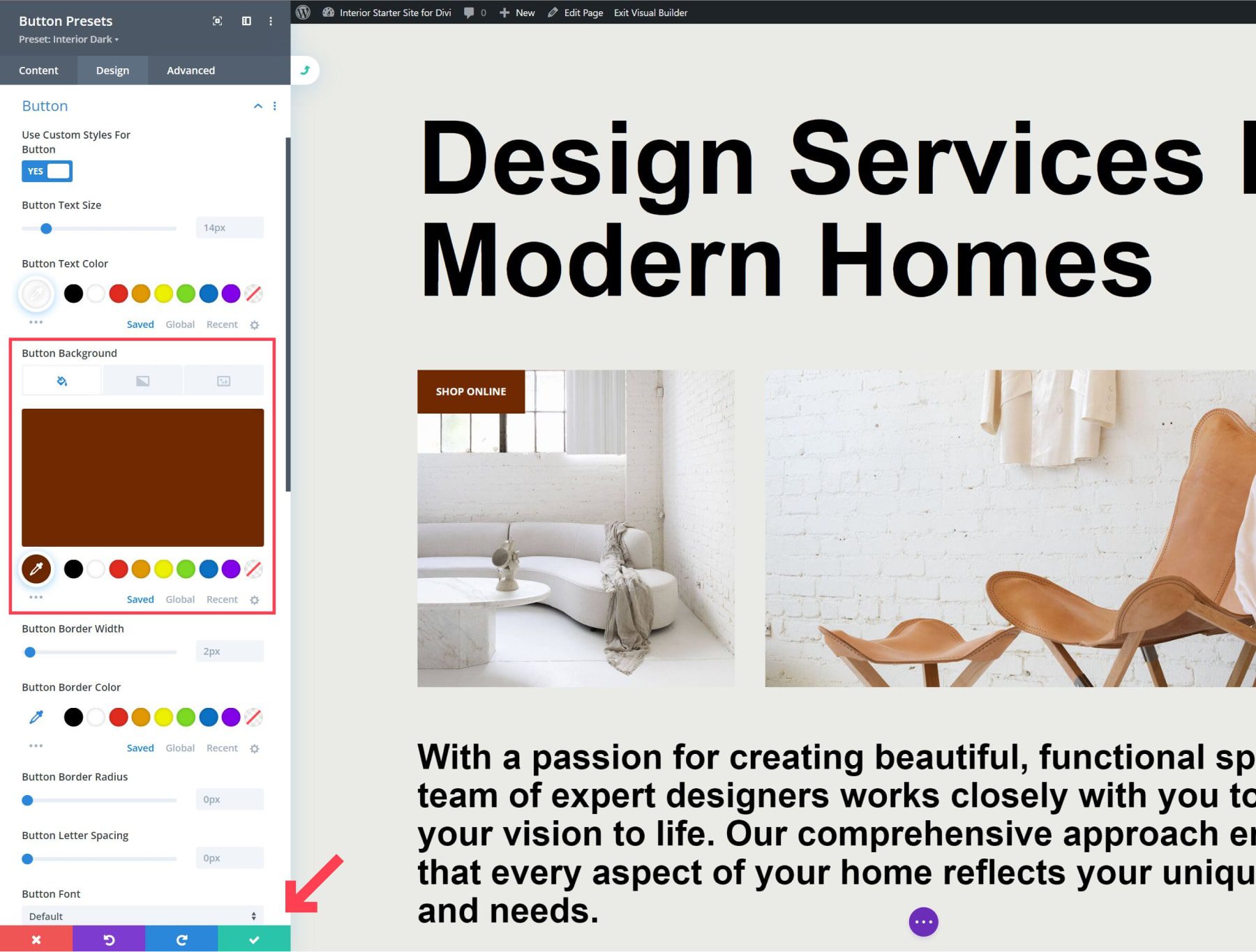 divi interior starter site