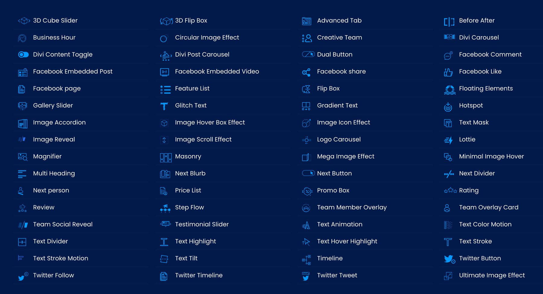 Divi Essential Modules