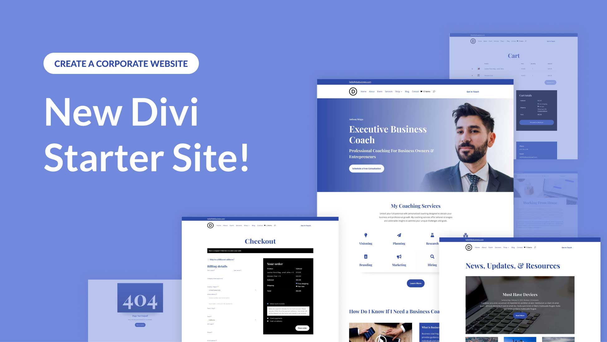 business coach starter site for Divi featured image
