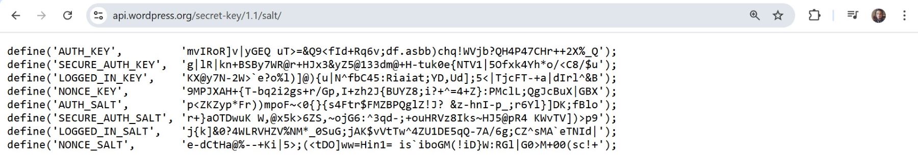 database salt generator
