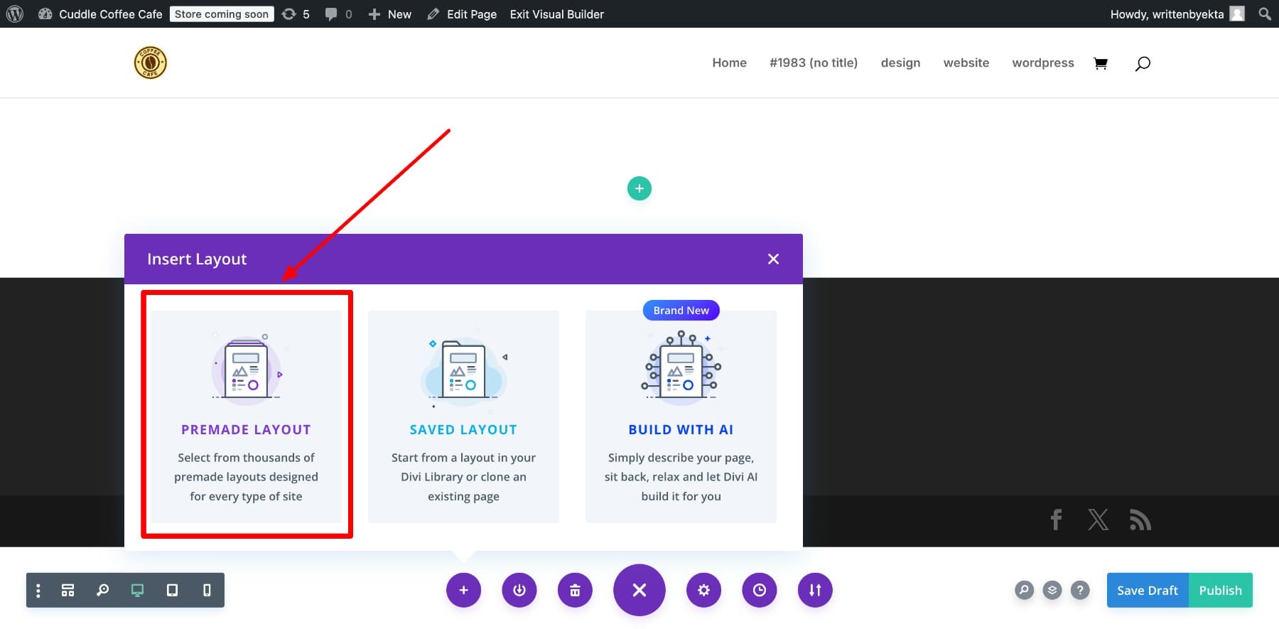 import predesigned layouts for custom templates