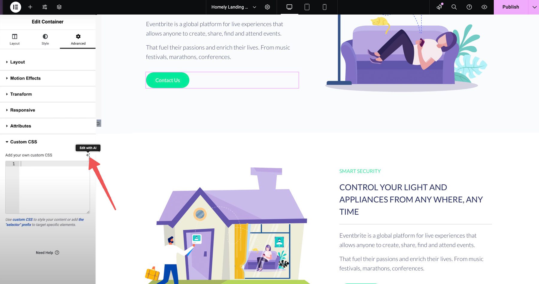 Elementor AI custom CSS