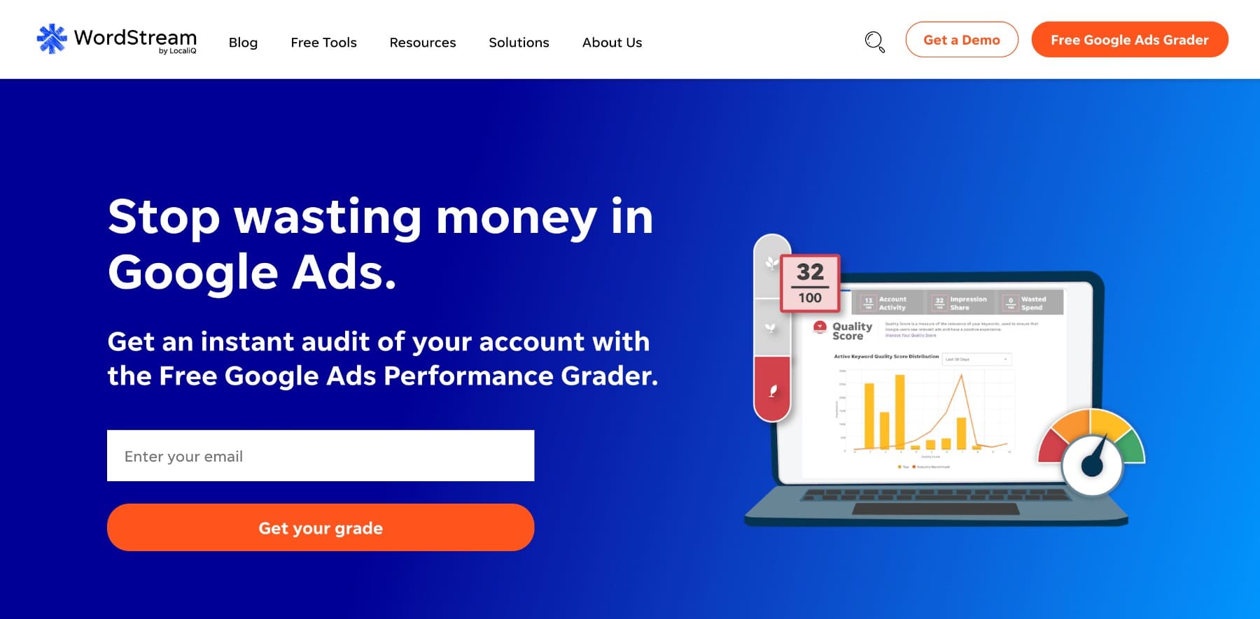 Wordstream WordPress website example