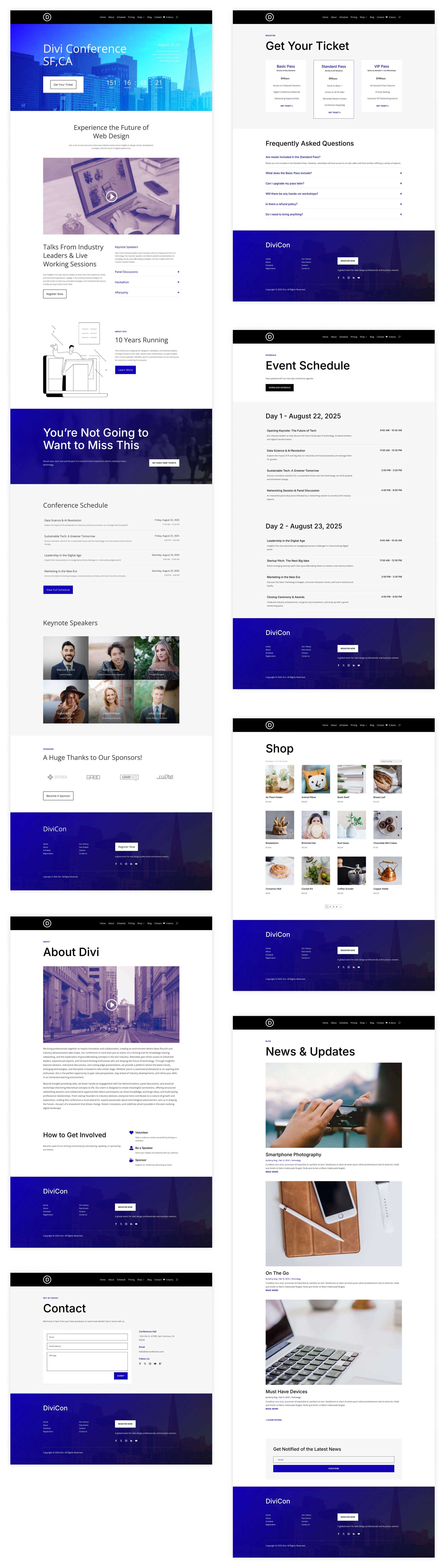 conference starter site for Divi