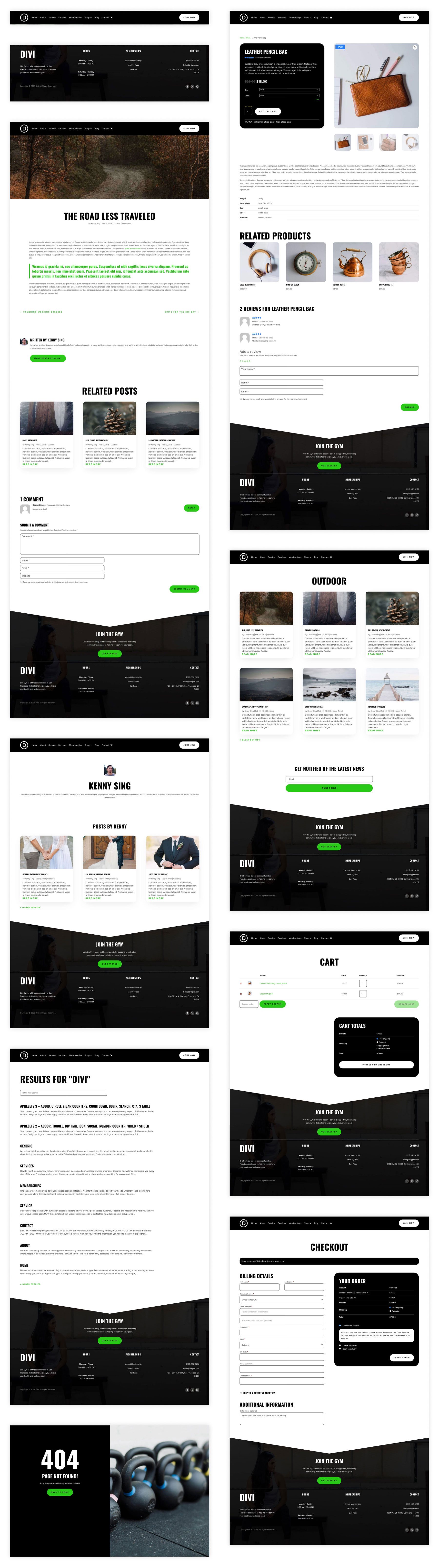 gym starter site for Divi